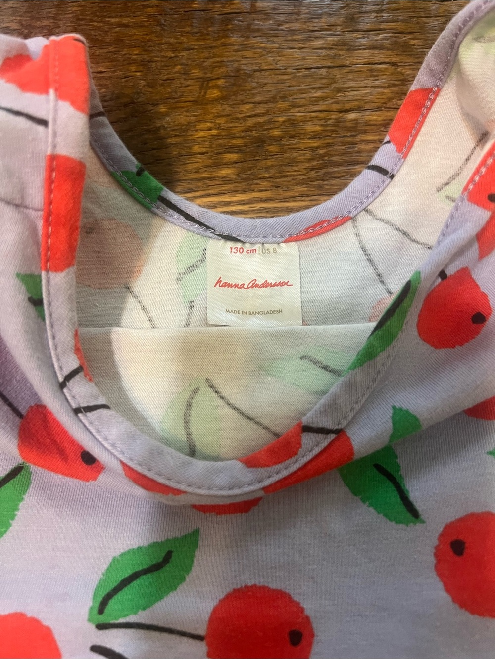 Hanna Andersson Lavender Cherry Print Dress & Leggings Set - Picture 7 of 7